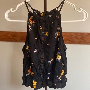 Womens US 0 H&M Floral High Neck Crop Top